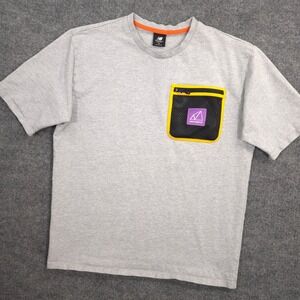 New Balance T Shirt Mens M Gray Heather All Terrain Mesh Pocket Tee Short Sleeve